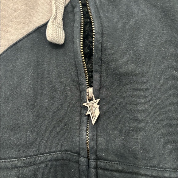 Fox Racing Sasquatch Hoodie Mens XL Rare Y2K Grunge Faux Fur Lined Jacket Zip Up - Picture 2 of 5